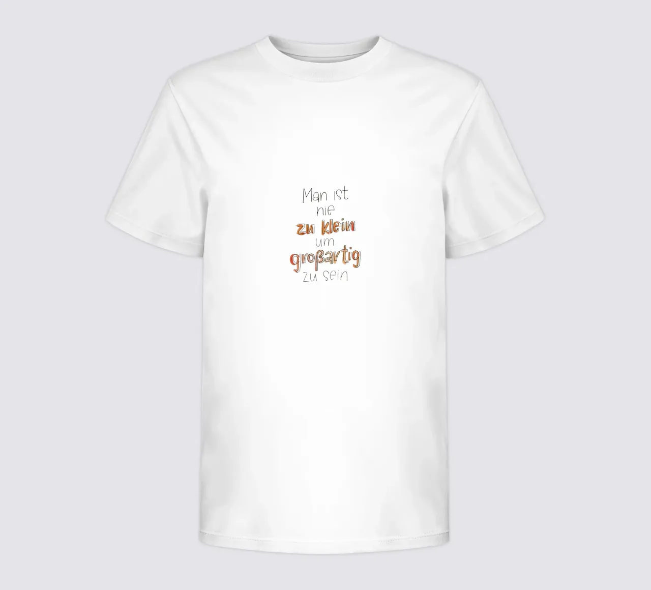Nie zu Klein kids t-shirt by Brushmeetspaper