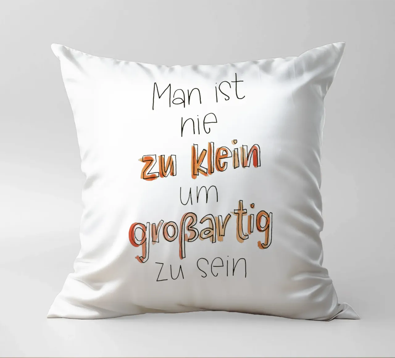 Nie zu Klein cuscino da Brushmeetspaper