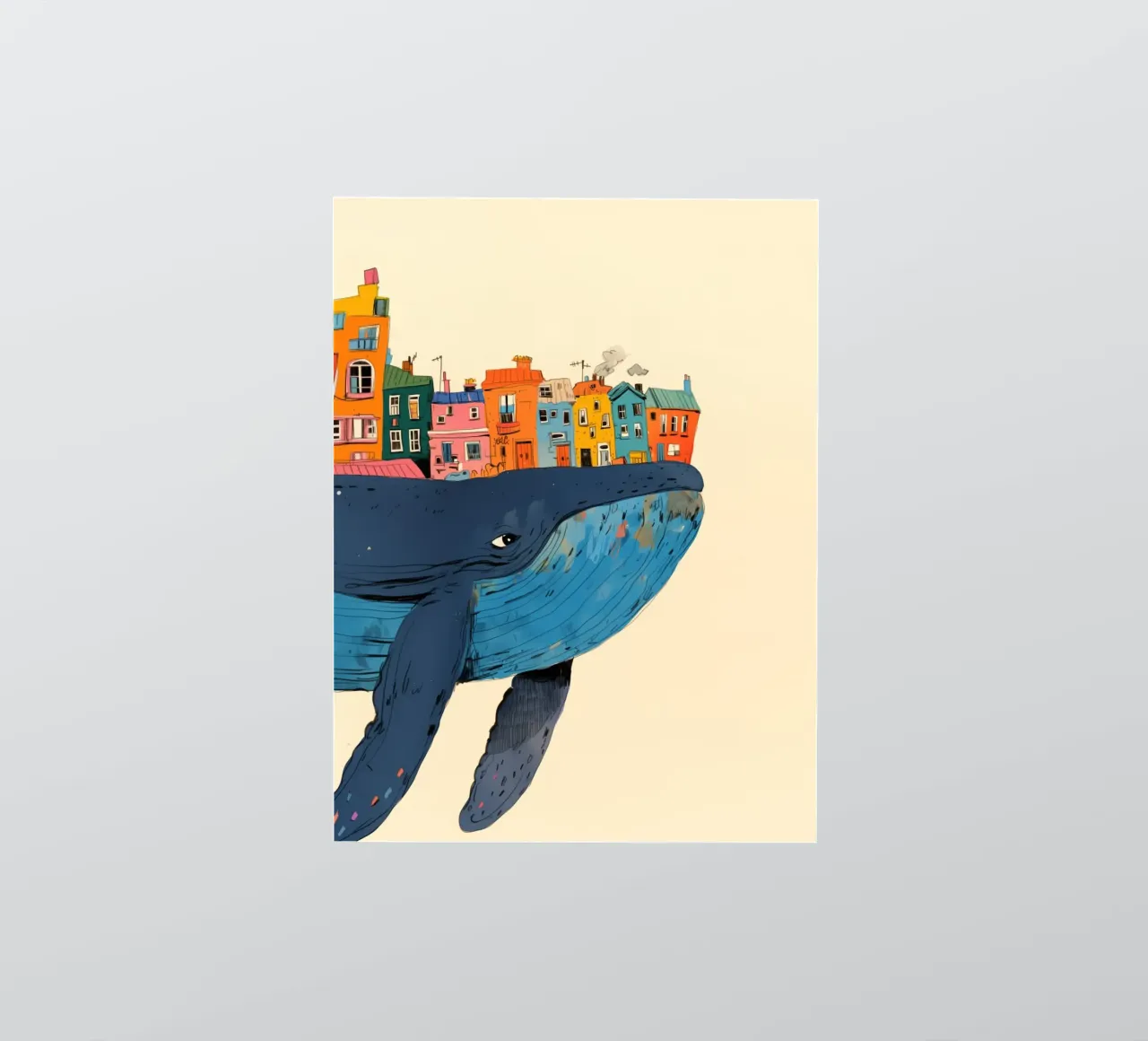 Moving with a blue whale sticker by Carinaprint