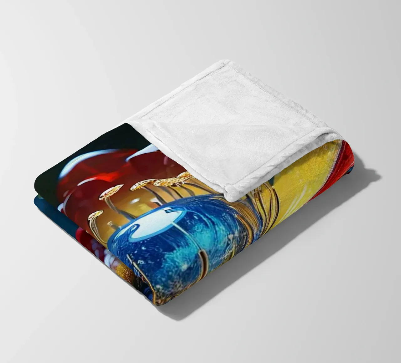 Fiori vivaci che sbocciano tra le gocce di pioggia rinfrescanti in un lussureggiante coperta in pile da DesignDoodle