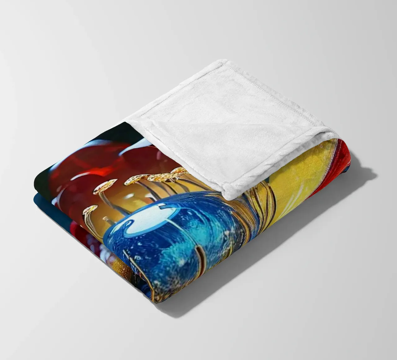 Fiori vivaci che sbocciano tra le gocce di pioggia rinfrescanti in un lussureggiante coperta in pile da DesignDoodle