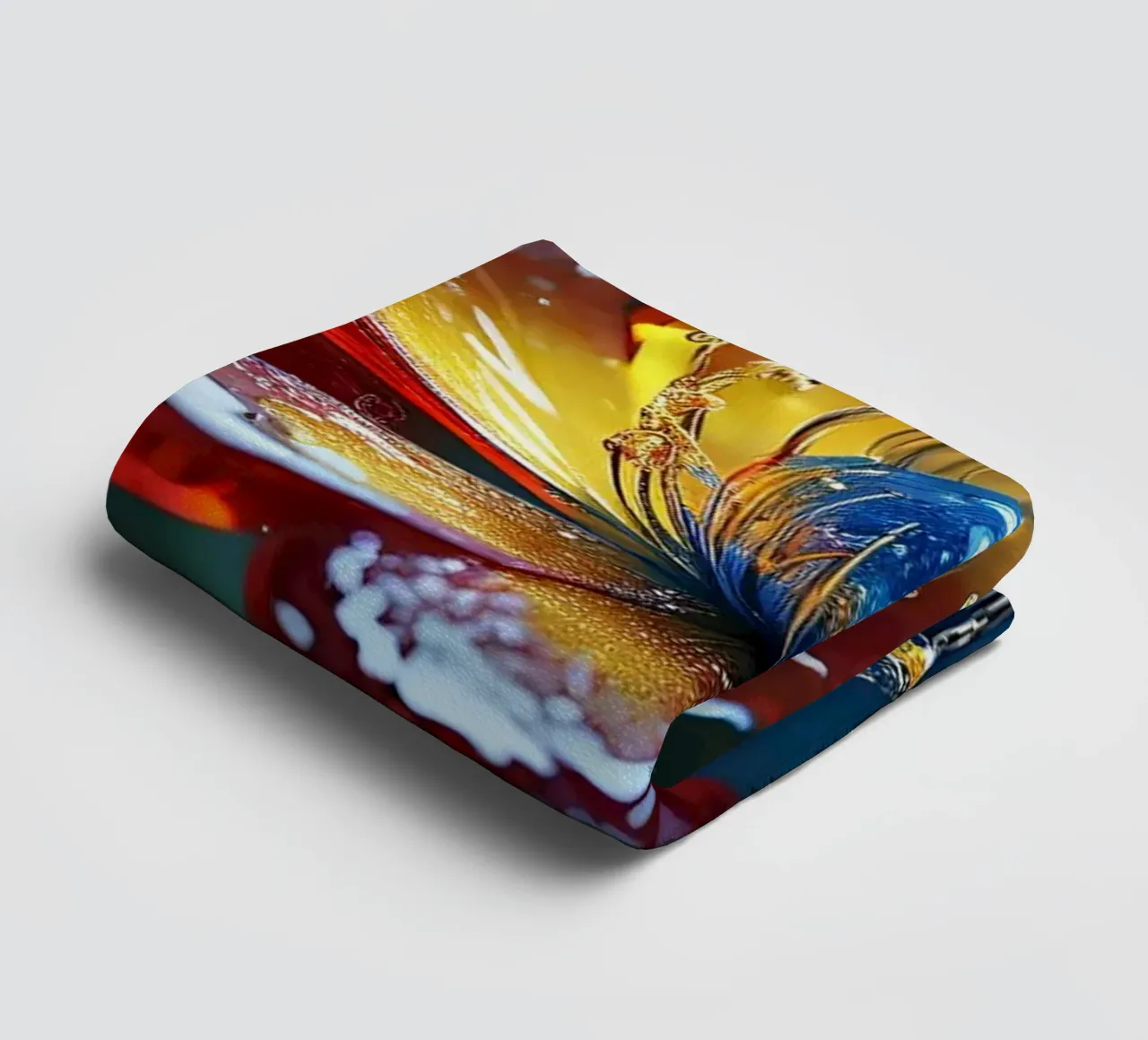 Kräftige Blumenblüten inmitten erfrischender Regentropfen in einem üppigen Handtuch von DesignDoodle