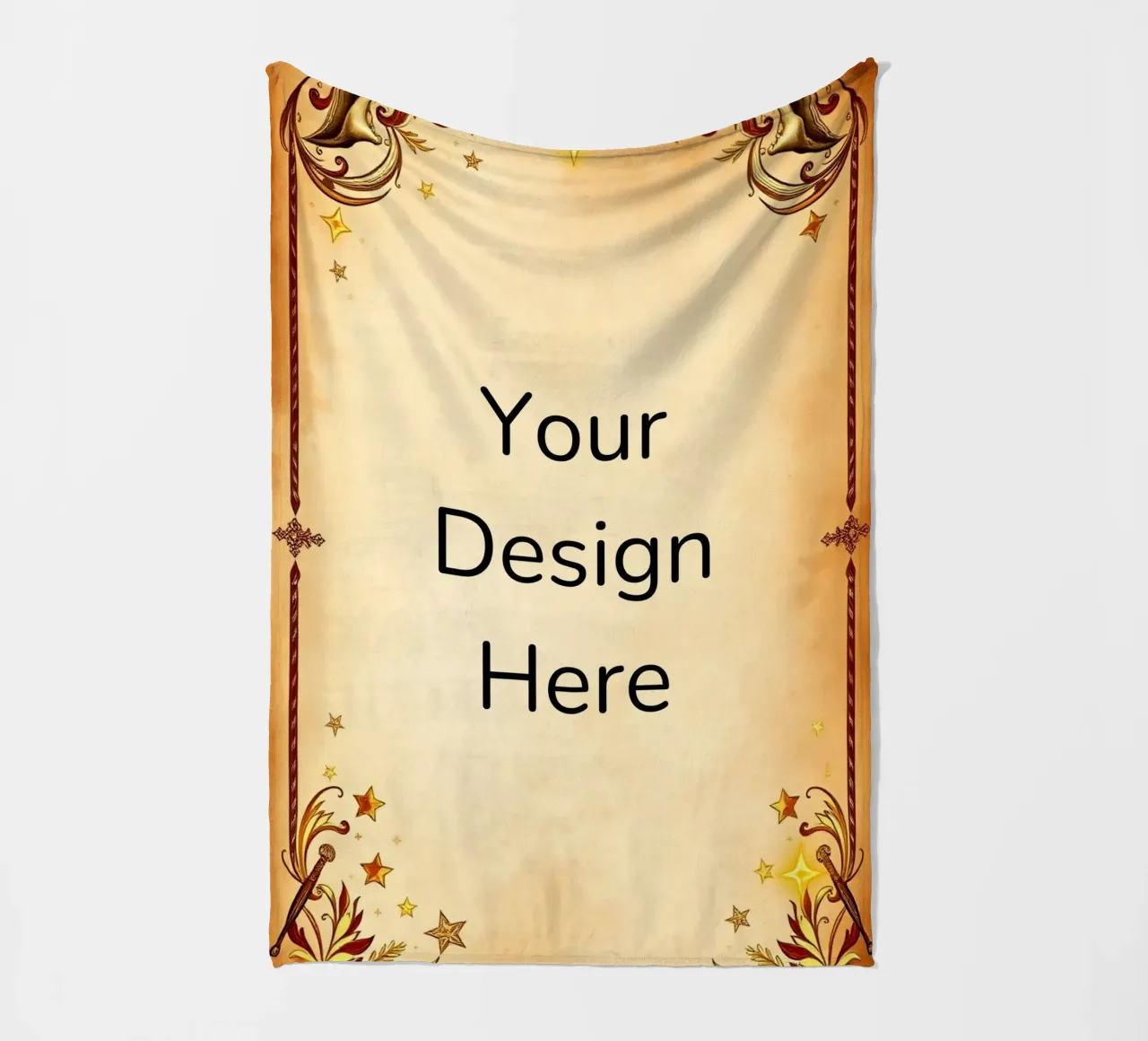Elegant vintage randontwerp met gouden accenten fleecedeken van DesignDoodle