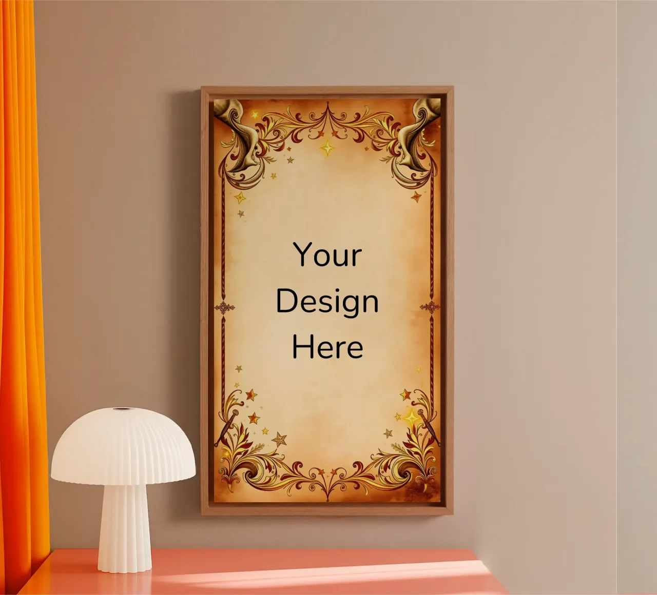 Elegant vintage randontwerp met gouden accenten canvas met Baklijst van DesignDoodle