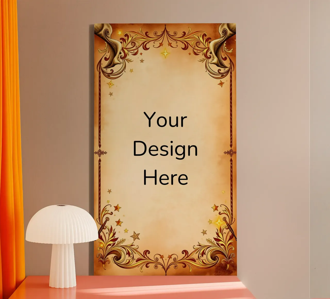 Elegant vintage randontwerp met gouden accenten canvas met Baklijst van DesignDoodle
