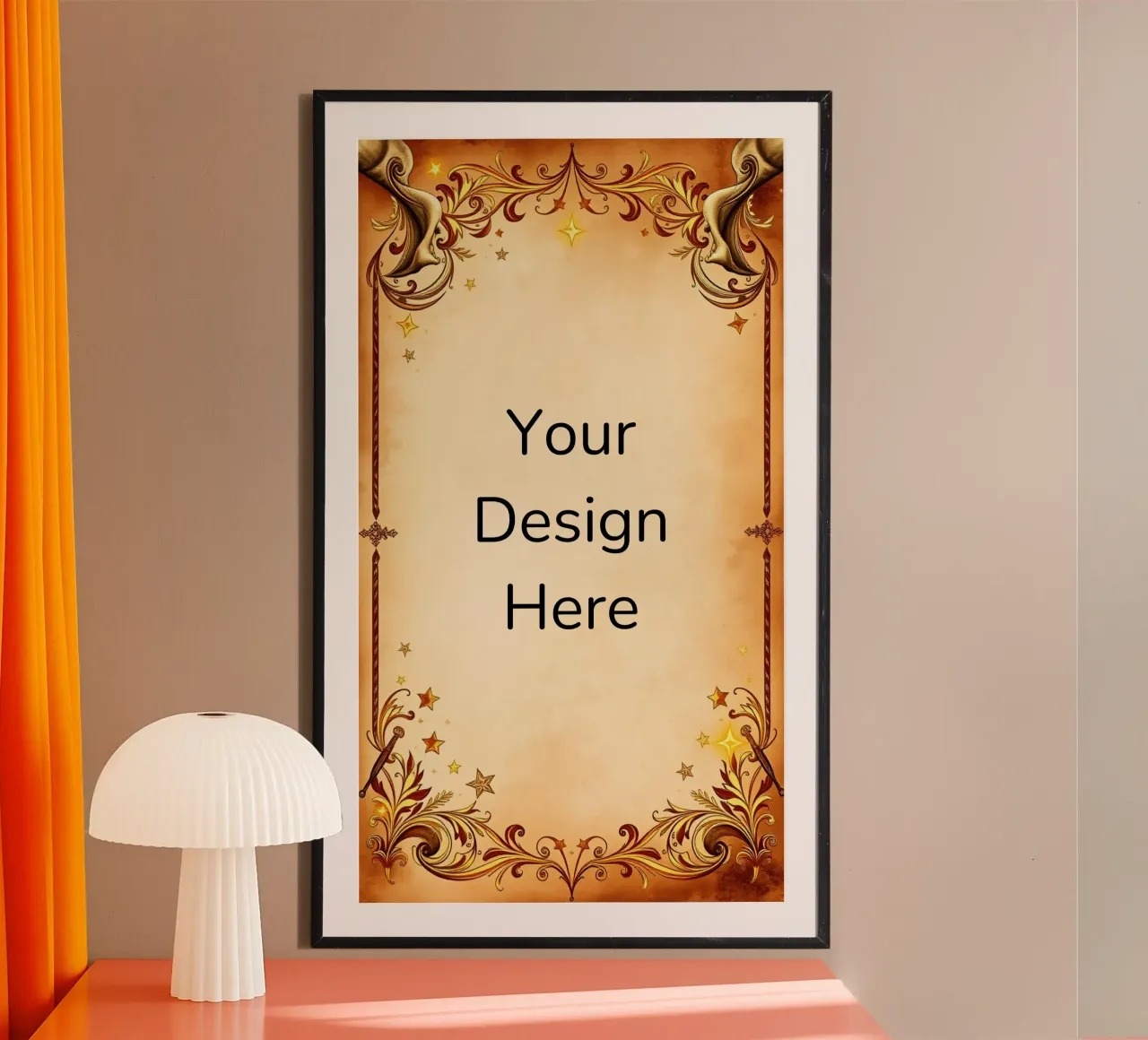 Elegante design con bordi vintage e accenti dorati poster da DesignDoodle