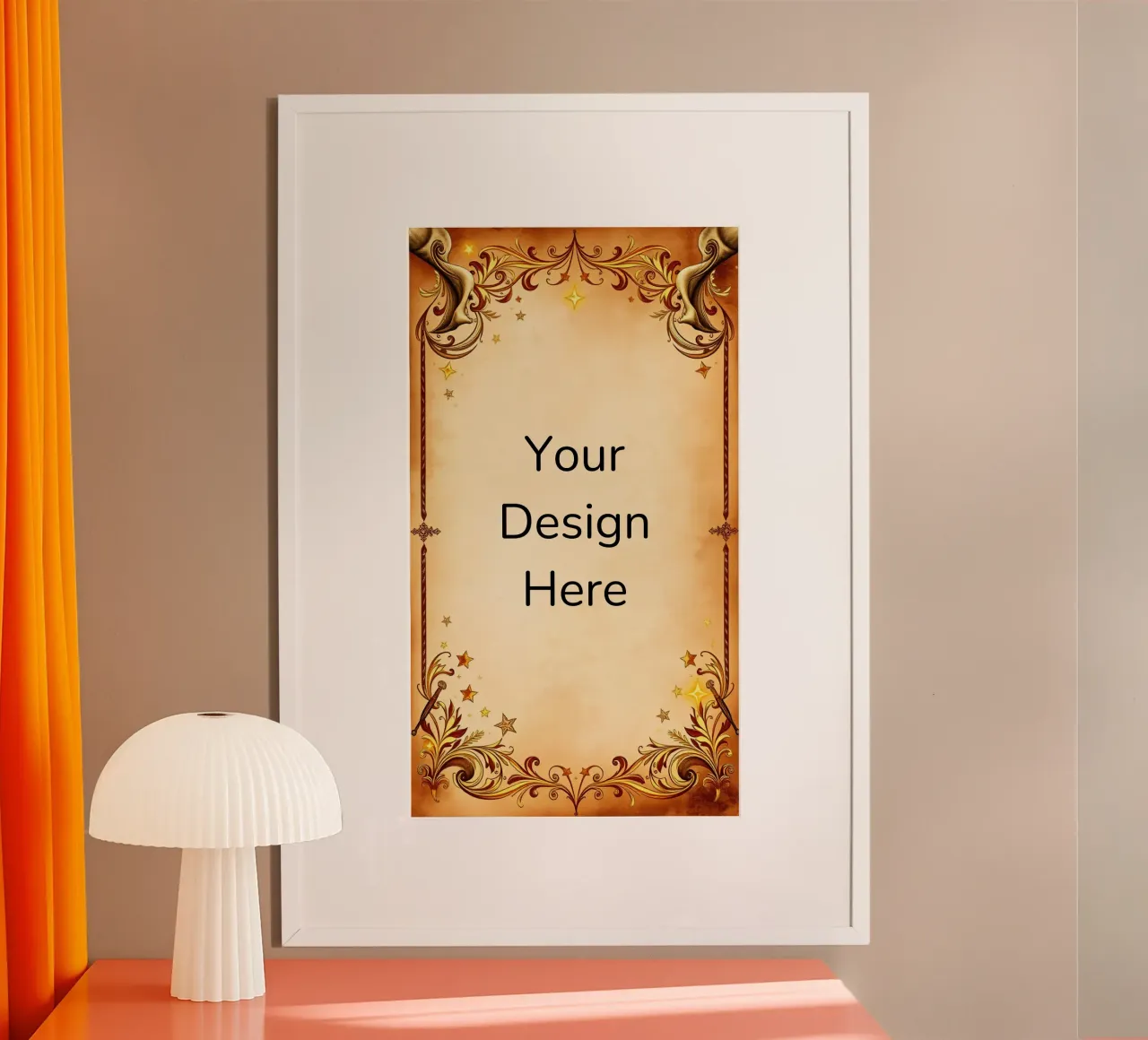 Elegante design con bordi vintage e accenti dorati poster da DesignDoodle