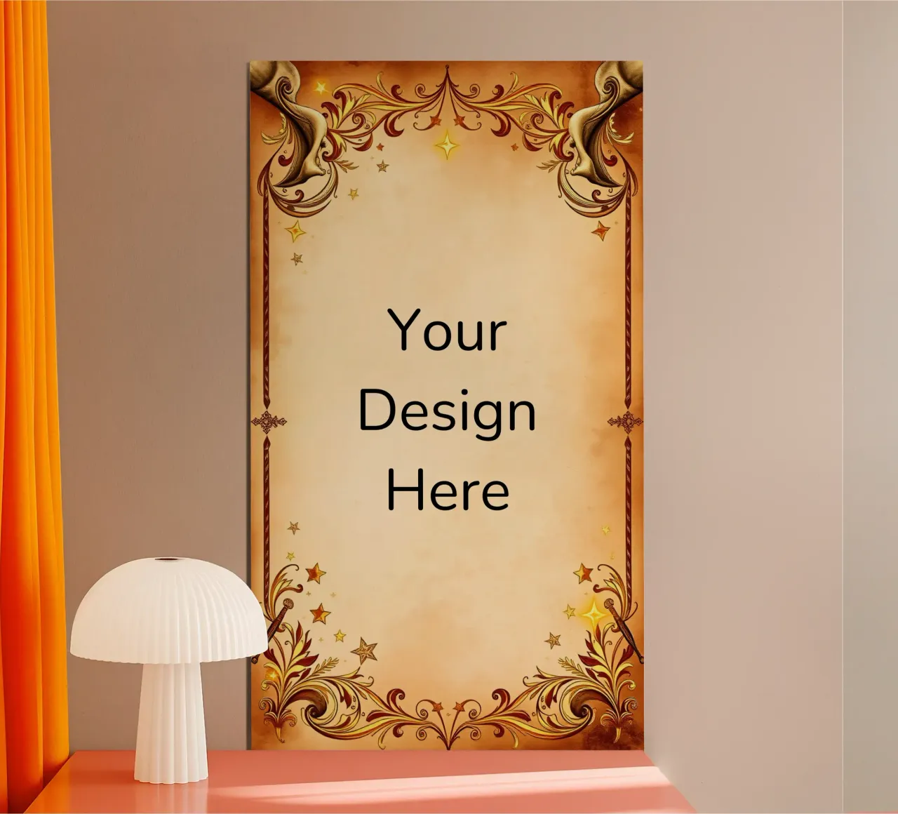 Elegante design con bordi vintage e accenti dorati poster da DesignDoodle
