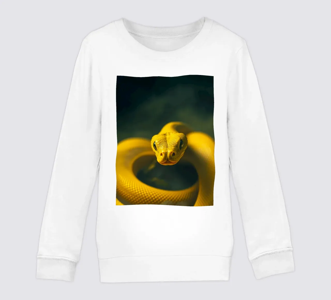 Gros plan sur un serpent d'un jaune éclatant qui s'enroule sur lui-même. sweat enfant de DesignDoodle