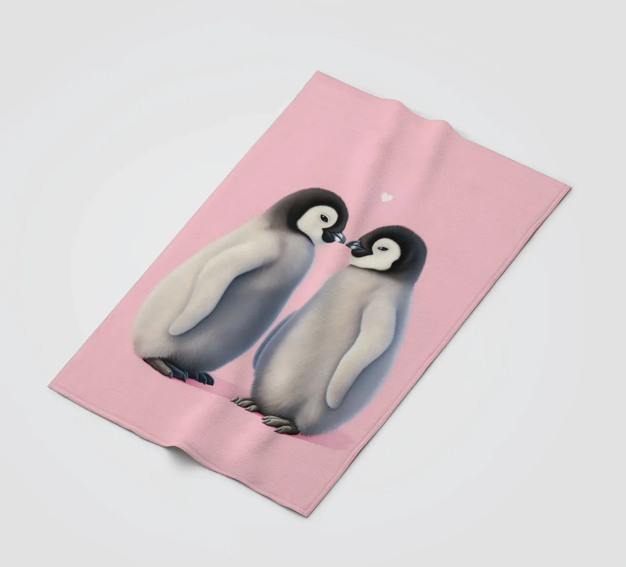 Pinguini innamorati di un cuore coperta in pile da Carinaprint