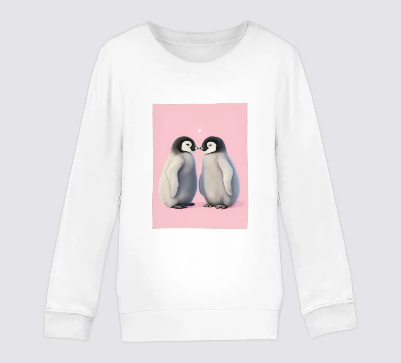 Pinguini innamorati di un cuore felpa bambino da Carinaprint