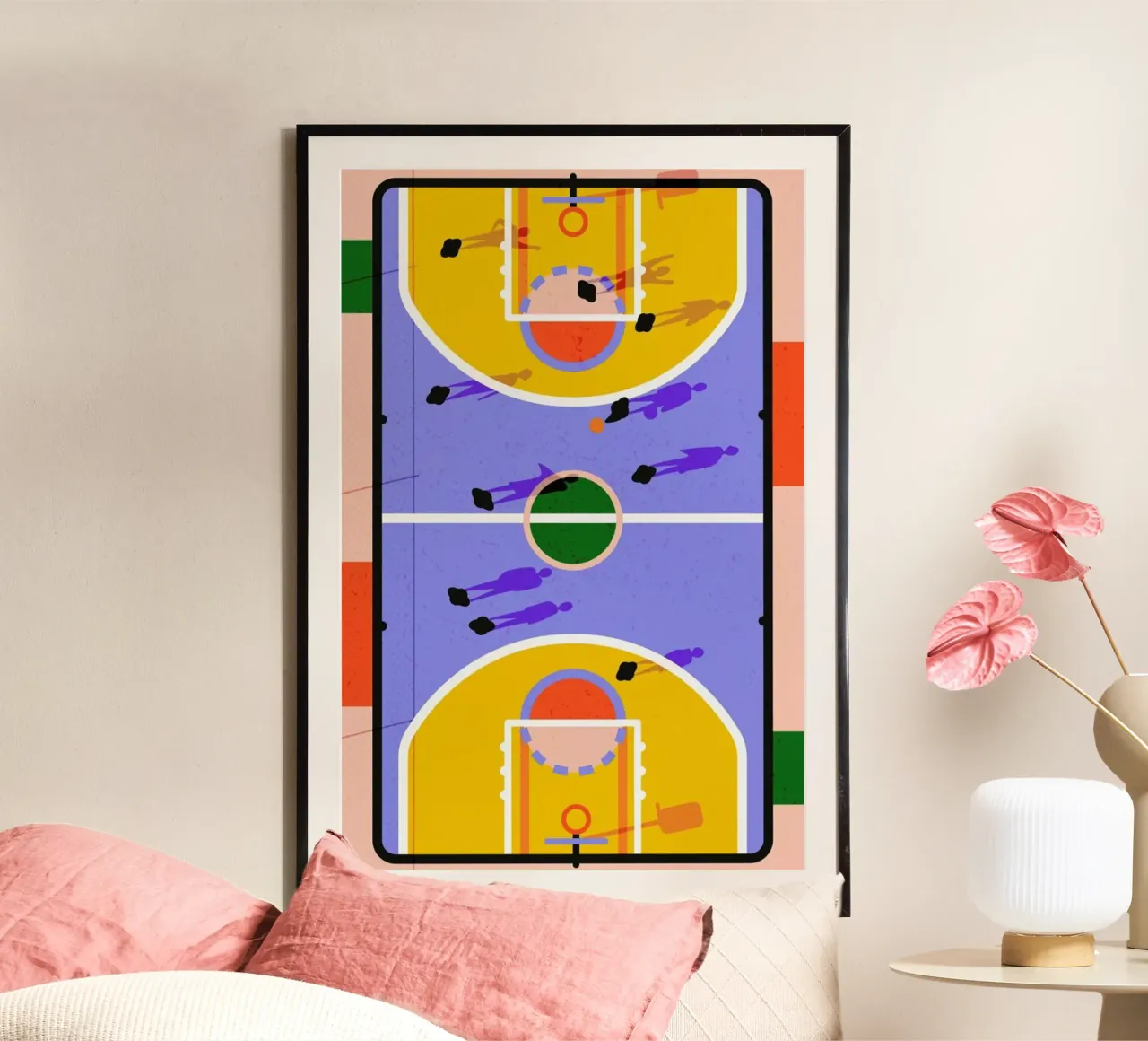 Hoops poster con telaio in legno da Laura O'Connor