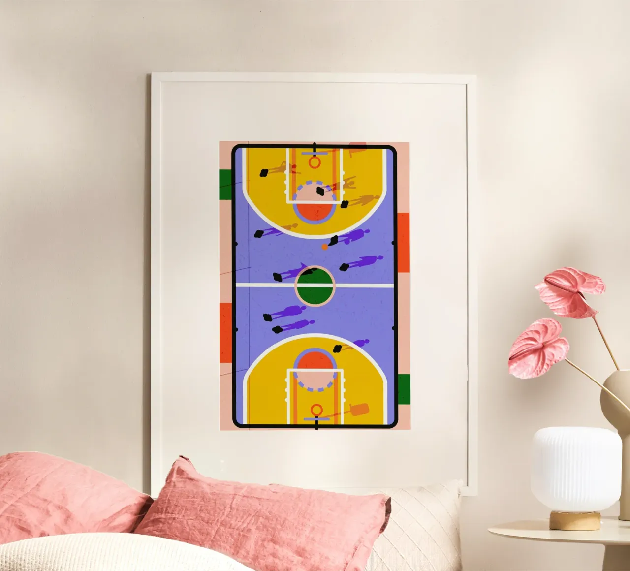 Hoops poster con telaio in legno da Laura O'Connor