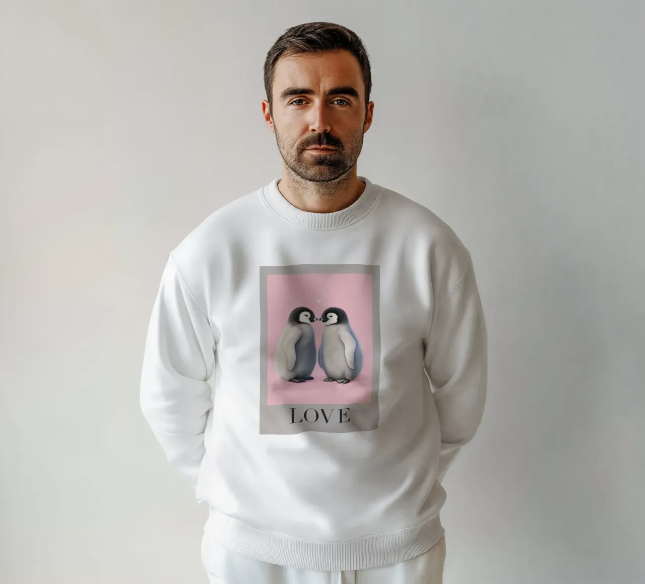 Cari pinguini con un cuore felpa da Carinaprint
