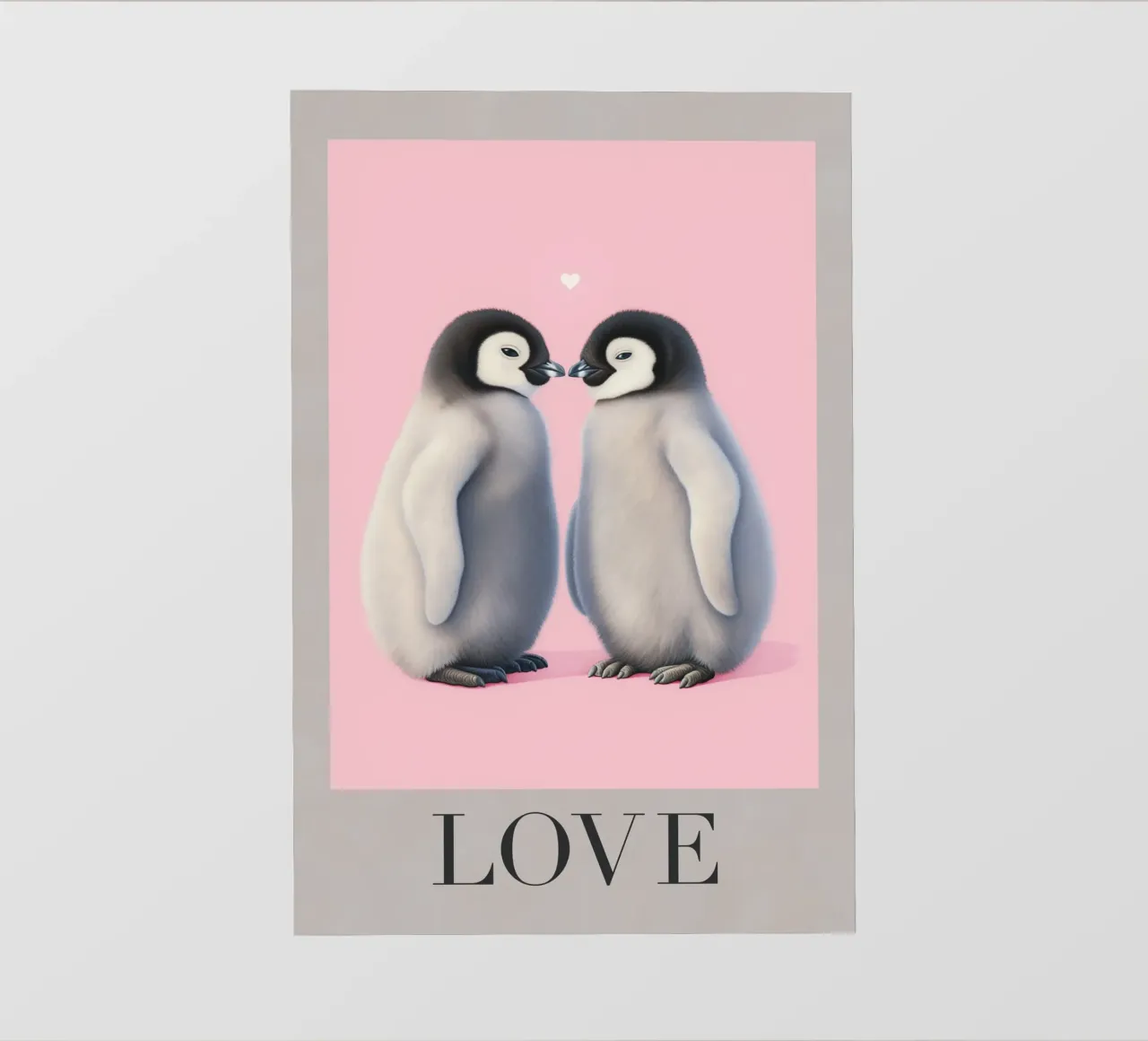 Cari pinguini con un cuore pellicola backlit da Carinaprint