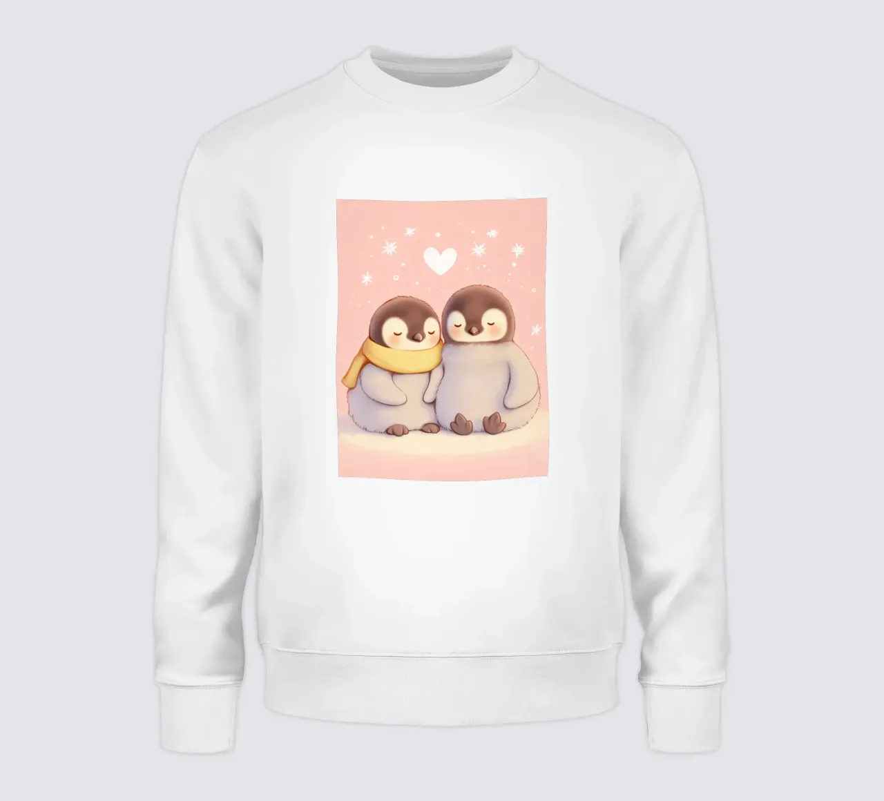 Pinguini romantici con un cuore felpa da Carinaprint