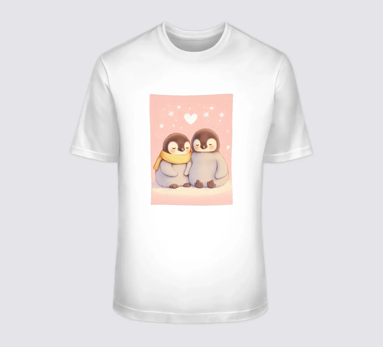 Pinguini romantici con un cuore t-shirt da Carinaprint