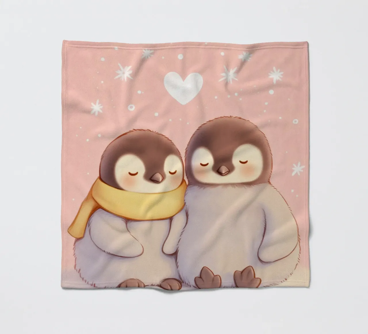 Pinguini romantici con un cuore coperta in pile da Carinaprint