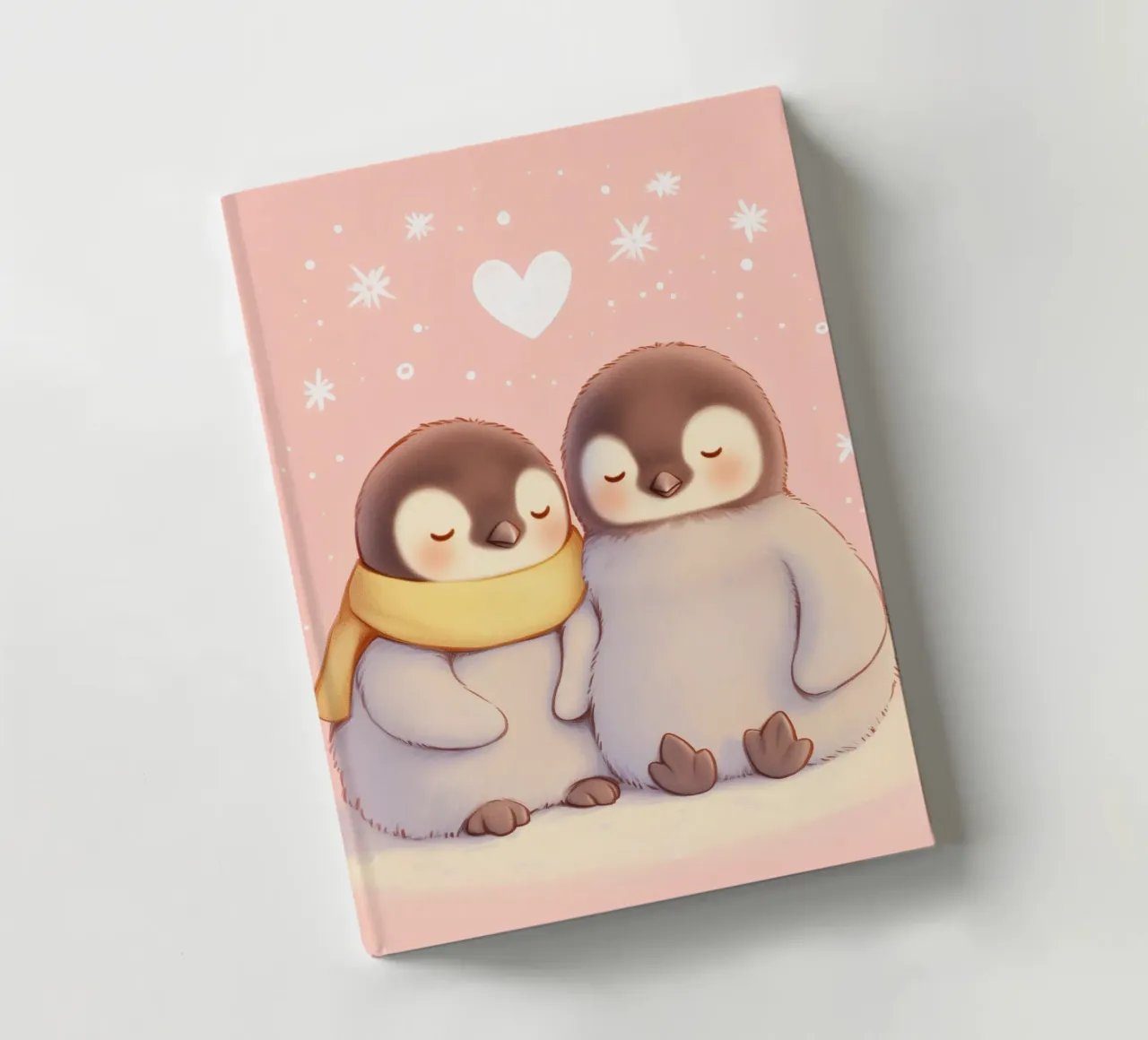 Romantic penguins with a heart notebook by Carinaprint