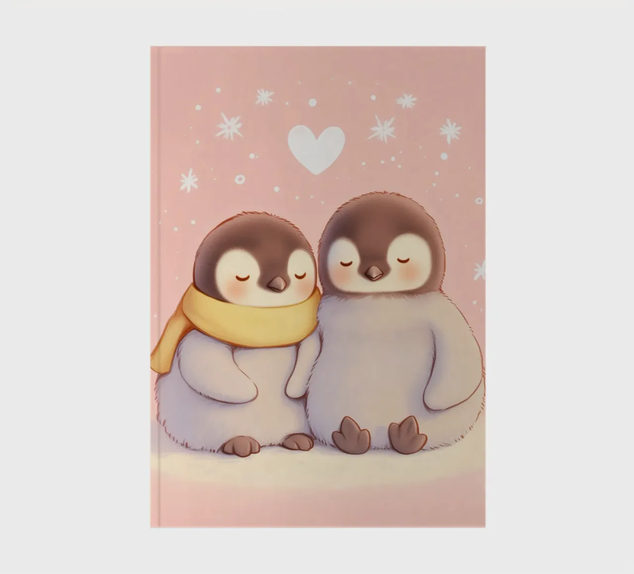 Romantic penguins with a heart notebook by Carinaprint