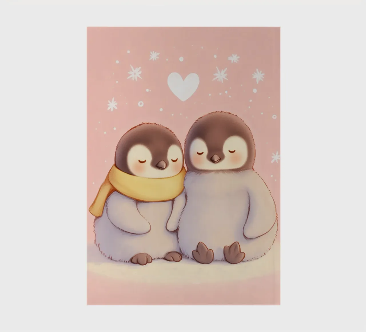 Romantic penguins with a heart notebook by Carinaprint