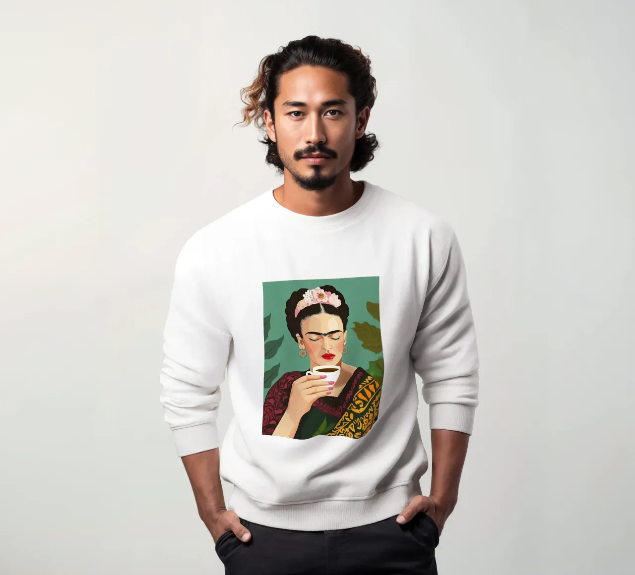 Kaffee Genuss mit Frida Sweatshirt von Carinaprint