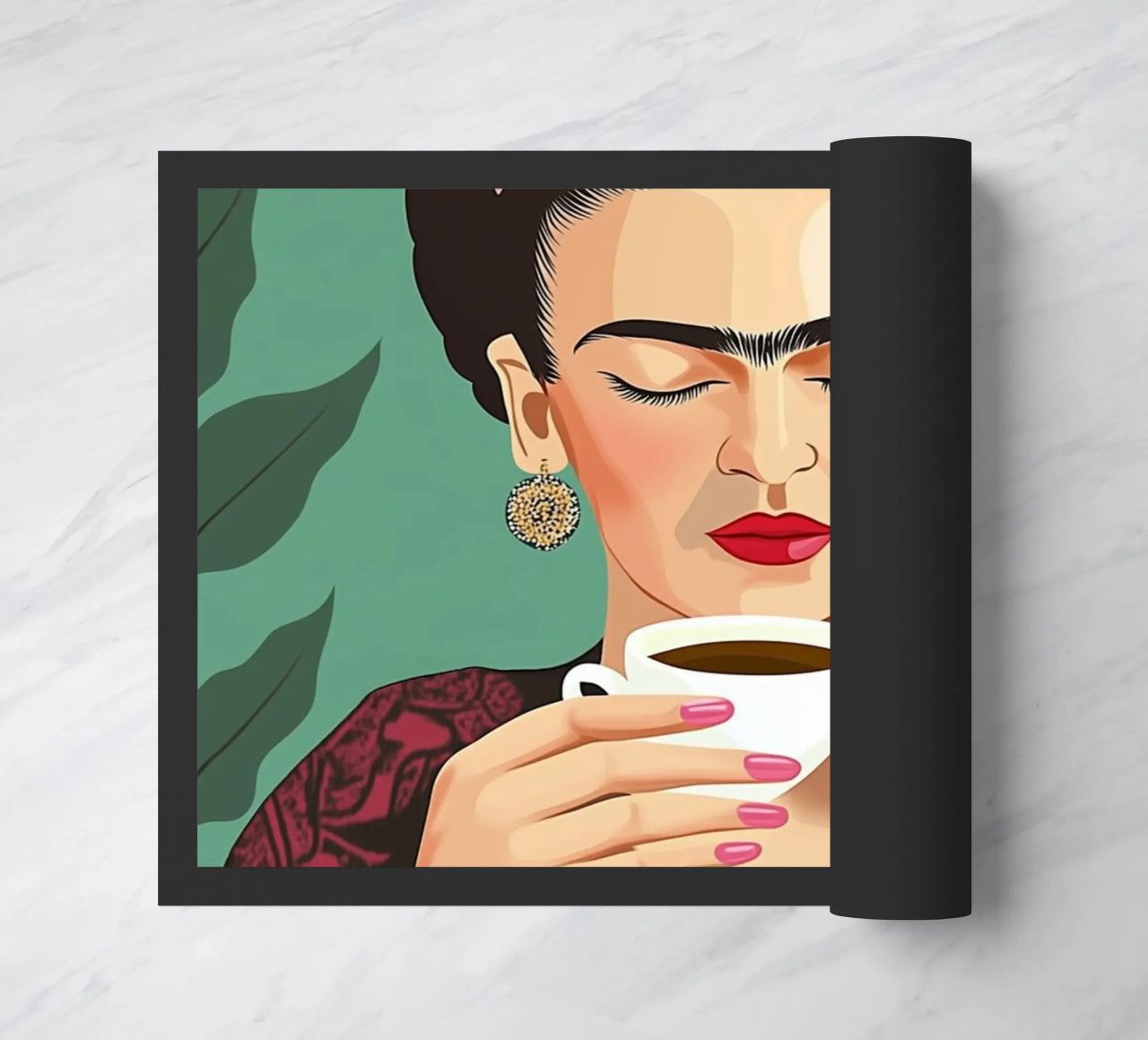 Il piacere del caffè con Frida zerbino da Carinaprint
