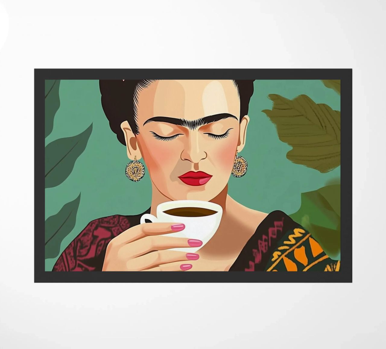 Il piacere del caffè con Frida zerbino da Carinaprint
