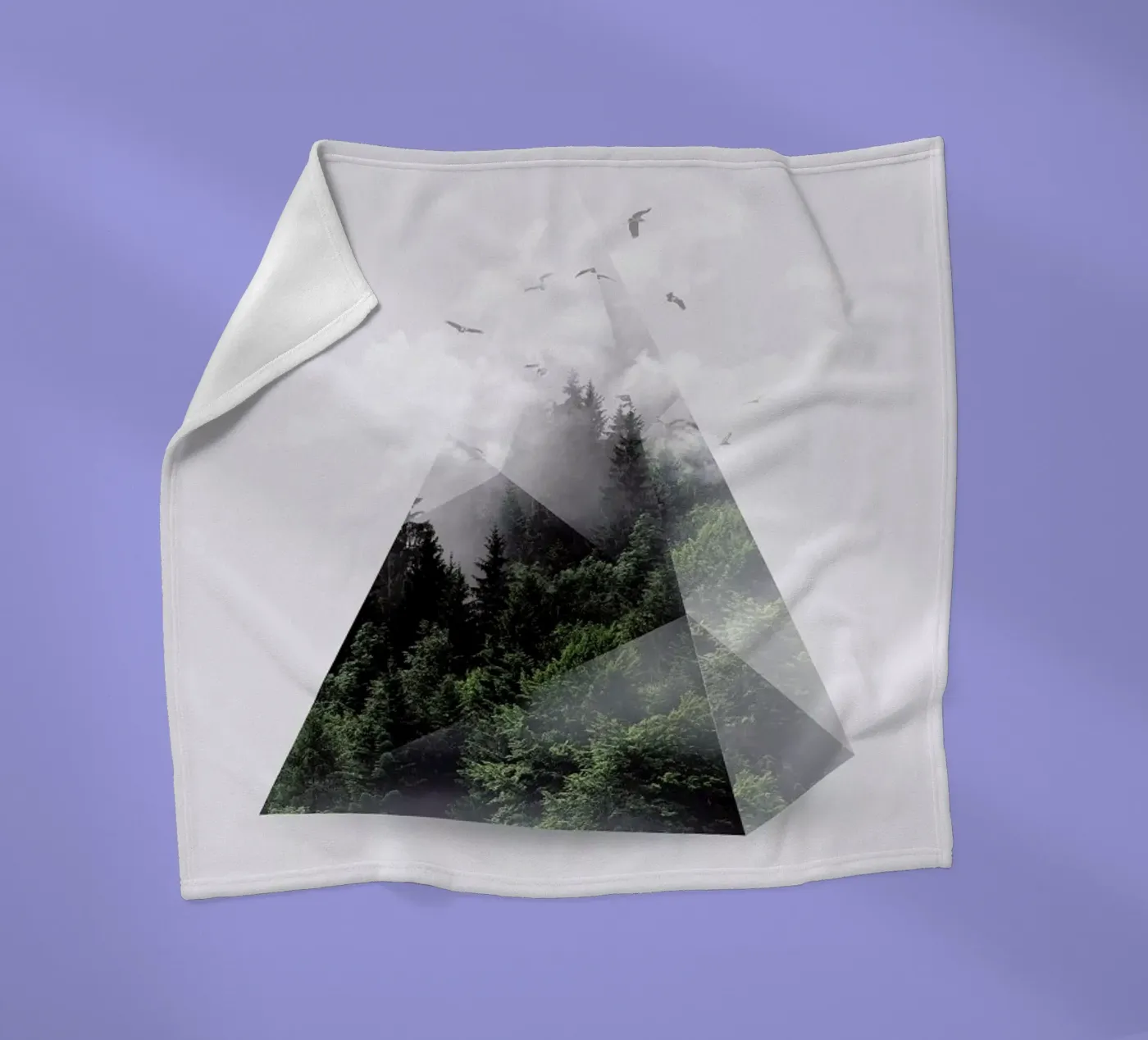 Forest Triangle fleece blanket by Róbert Farkas