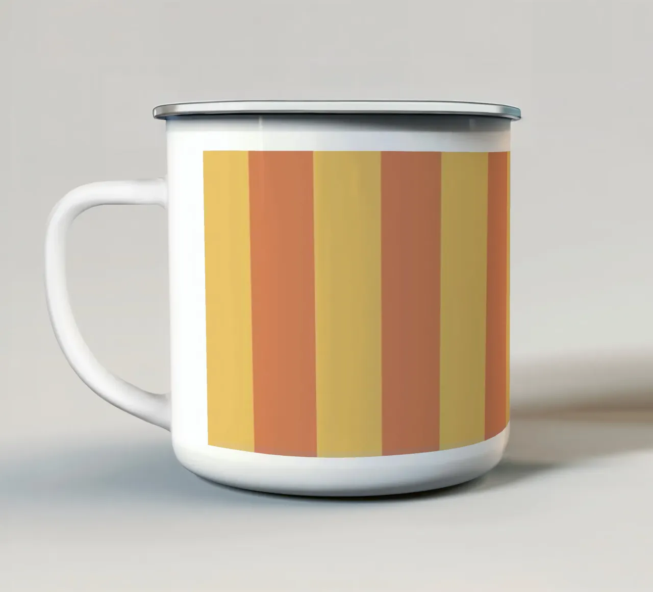 Retro Streifen Gelb Orange tazza in smalto da BAINAI KIDS