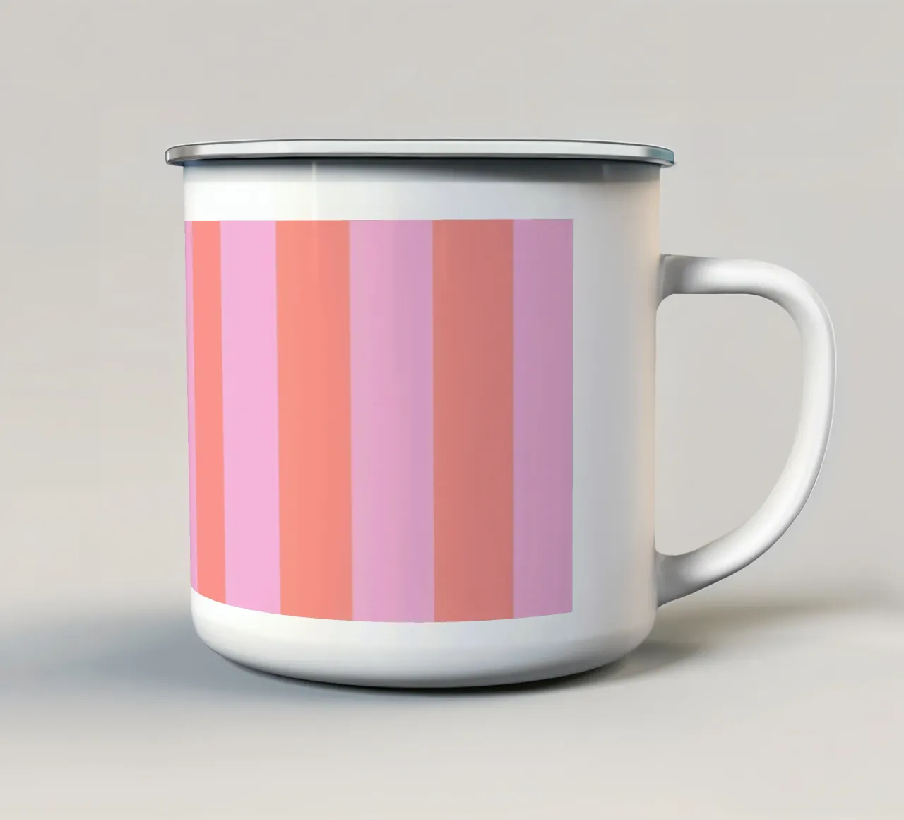 Retro Streifen Lila Rosa tazza in smalto da BAINAI KIDS