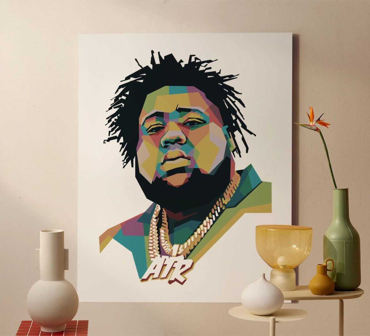 Rod Wave WPAP canvas by Alkahfsmart