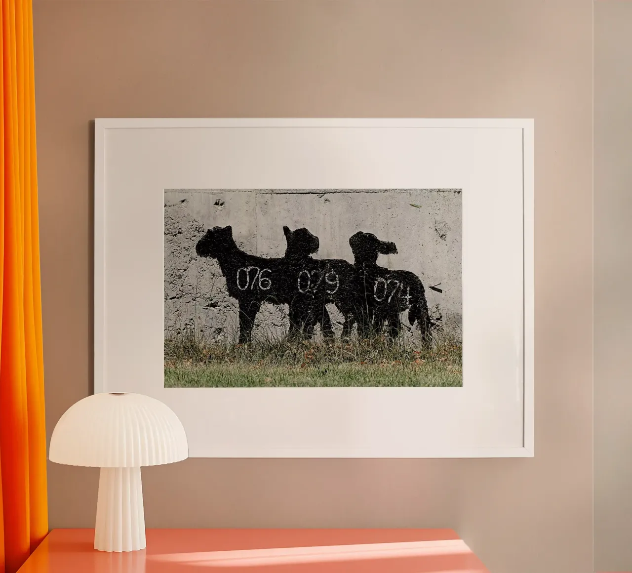 Sheep poster con telaio in alluminio da Michael Belhadi