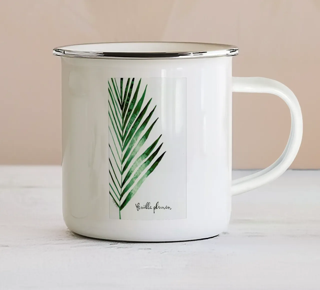 Feuille Palmen tazza in smalto da Nathys_illustration