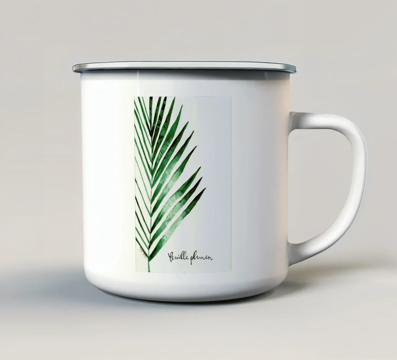 Feuille Palmen tazza in smalto da Nathys_illustration