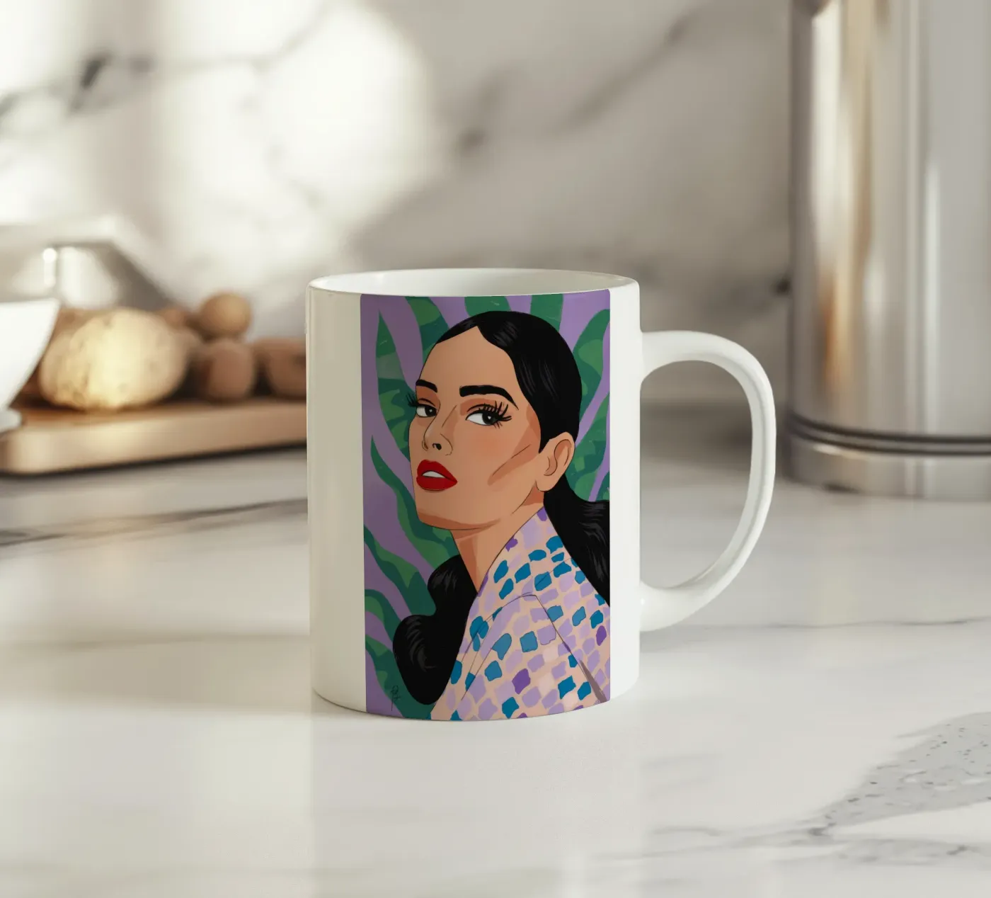 Patterned Nature Elegance ceramic mug by Prism Palette