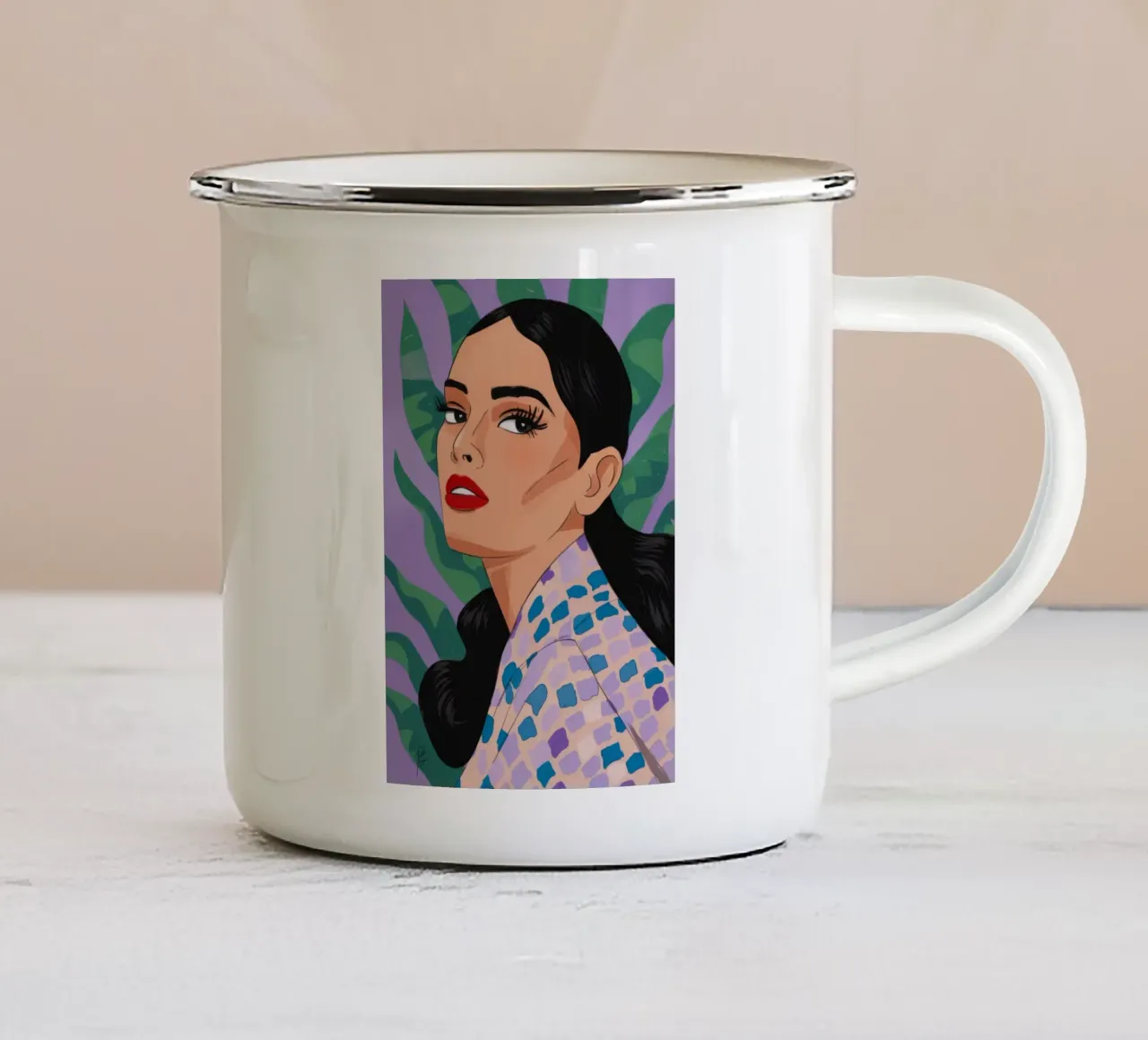 Eleganza della natura modellata tazza in smalto da Prism Palette