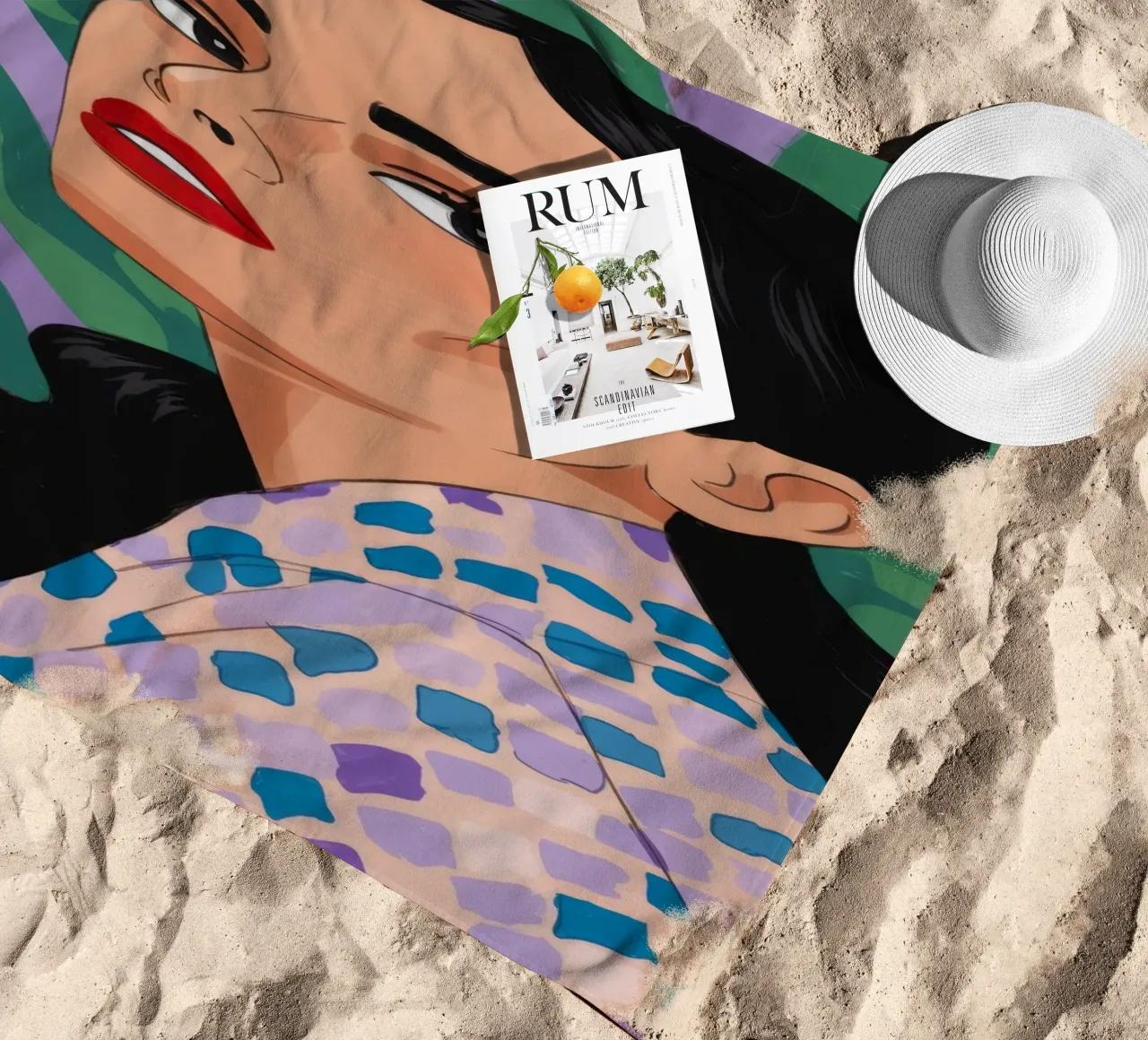 Patterned Nature Elegance beach towel by Prism Palette