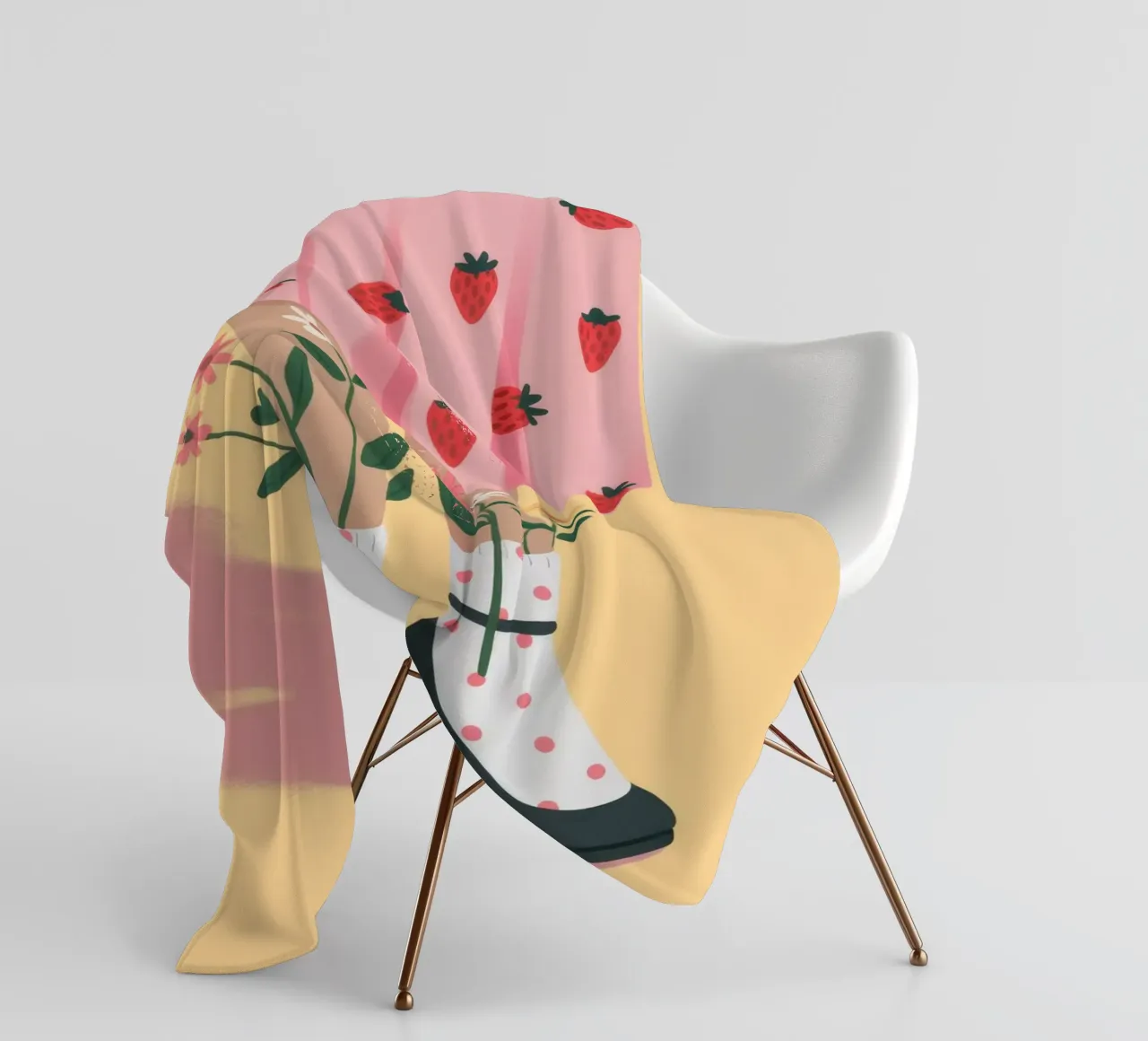 Radiant Tea Gathering fleece blanket by Prism Palette
