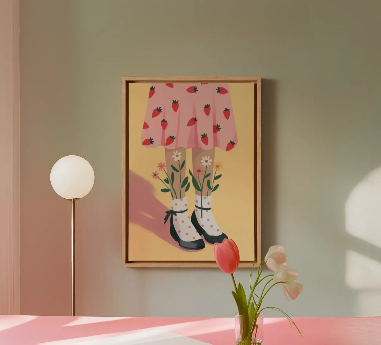 Stralende theevergadering canvas met Baklijst van Prism Palette