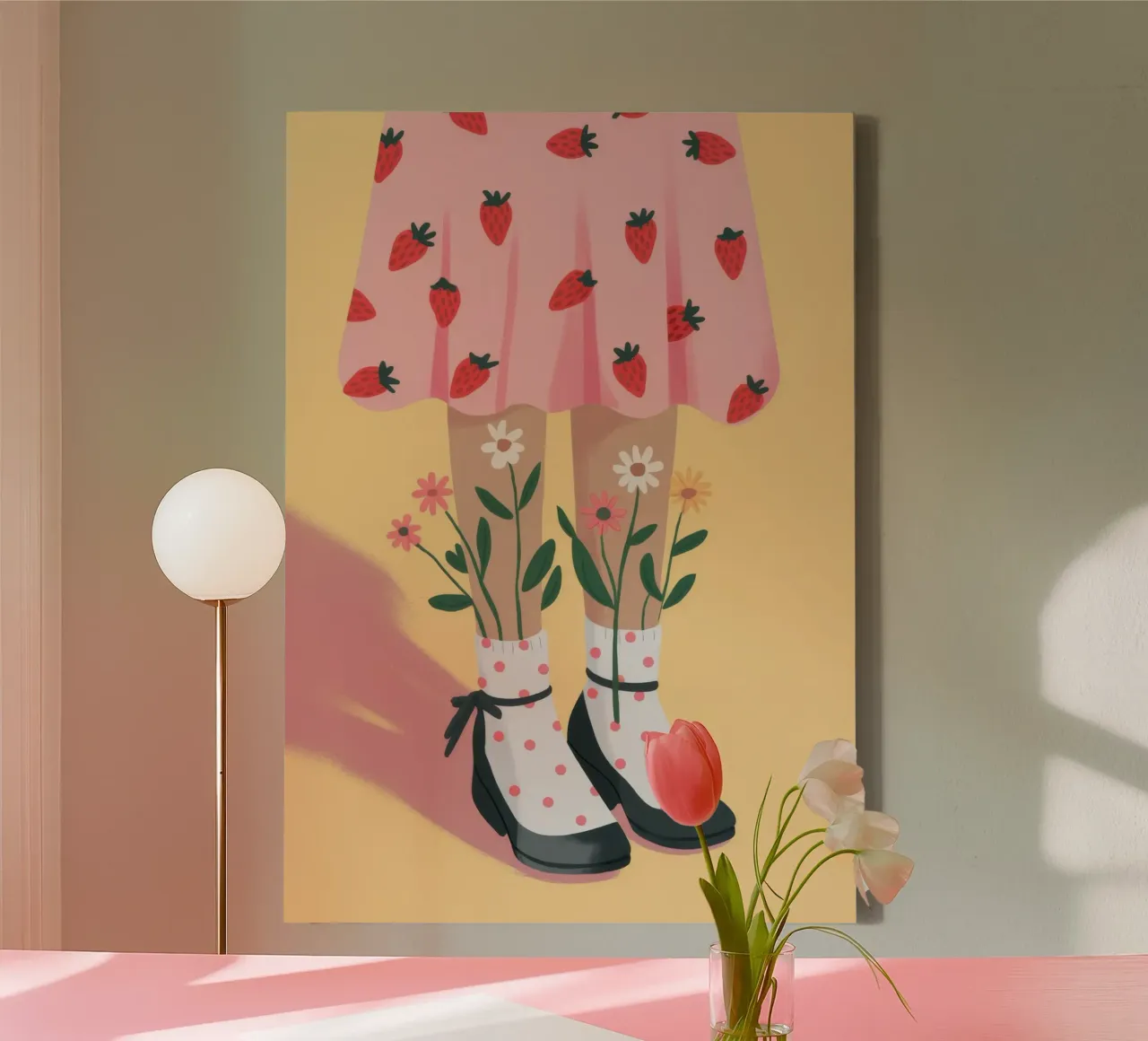 Stralende theevergadering canvas met Baklijst van Prism Palette