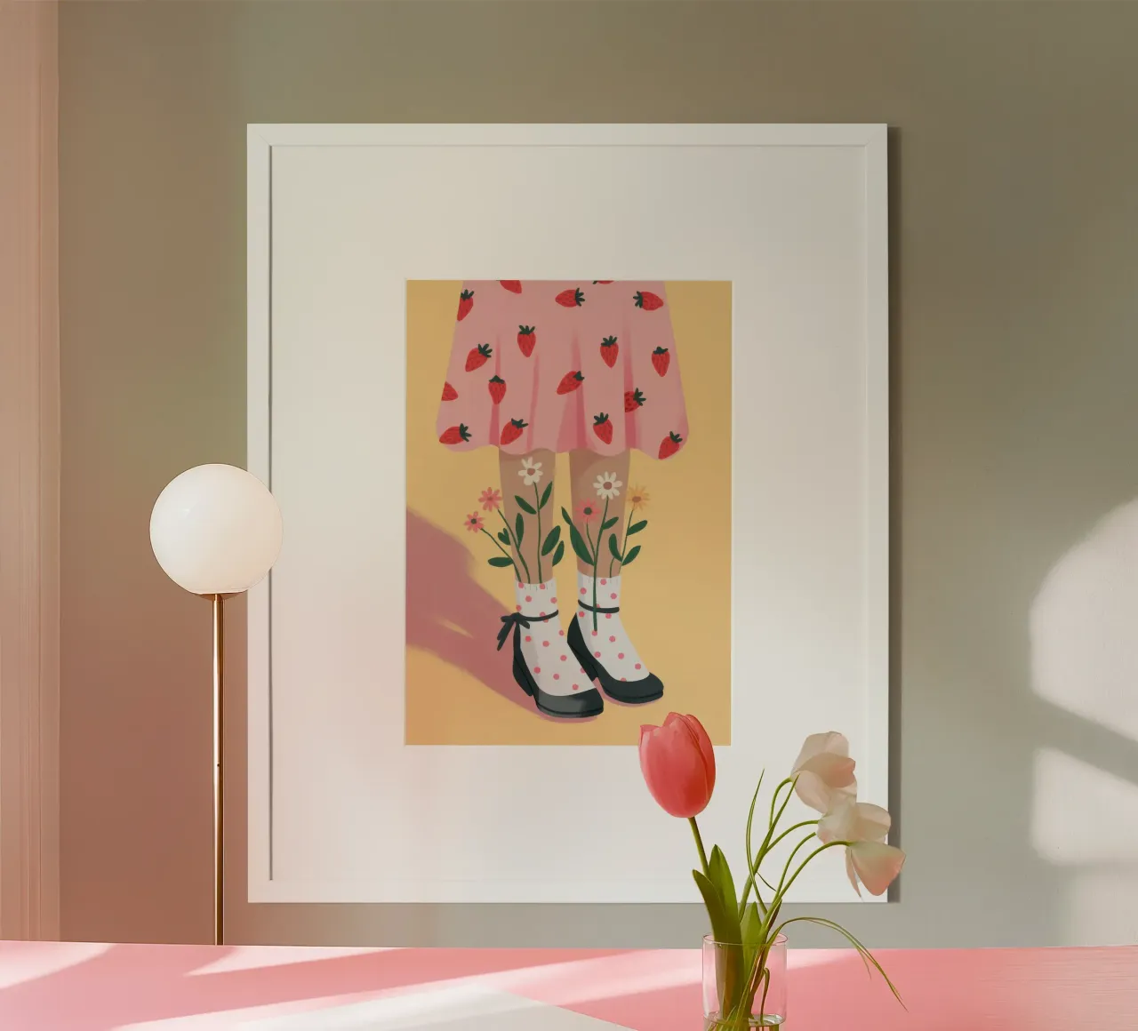 Raccolta del tè radioso poster con telaio in plastica da Prism Palette
