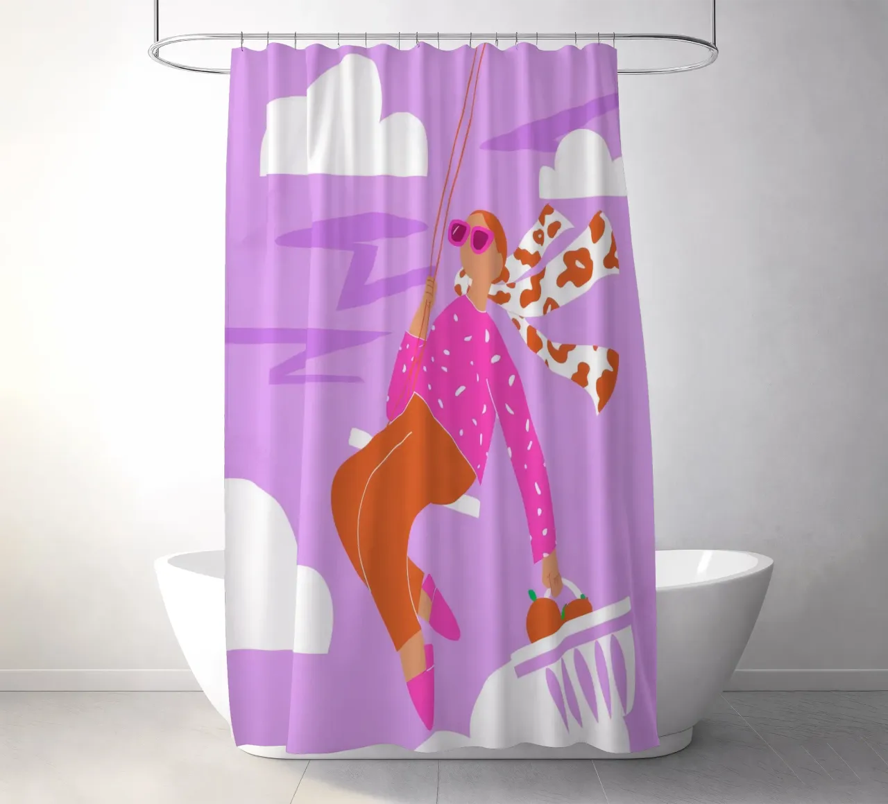 Soaring Dreamscape Adventure shower curtain by Prism Palette