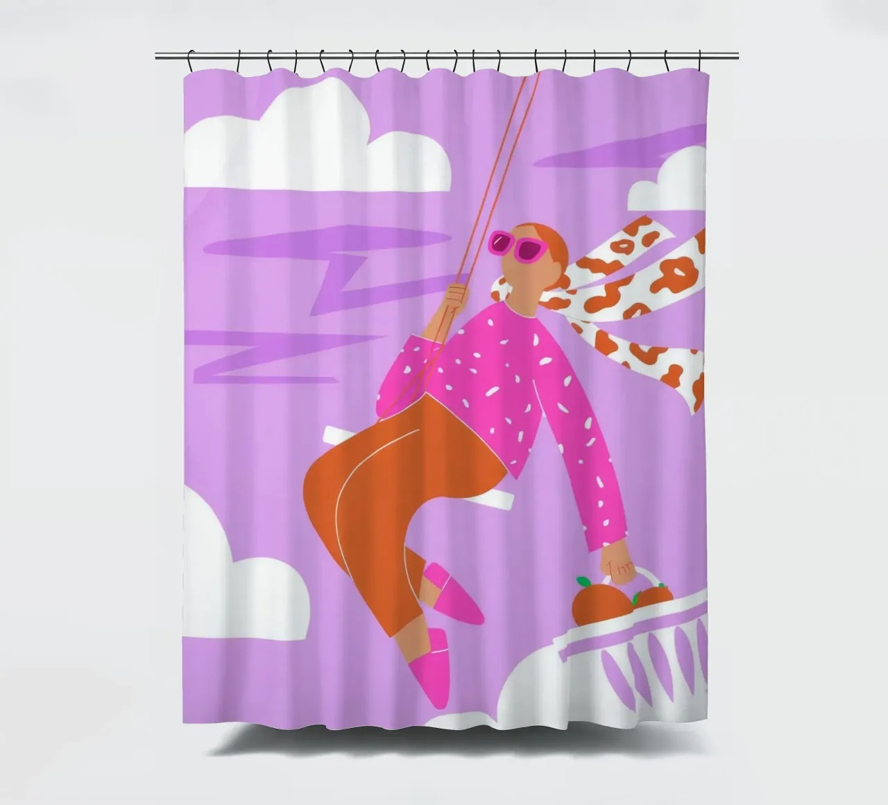 Soaring Dreamscape Adventure shower curtain by Prism Palette