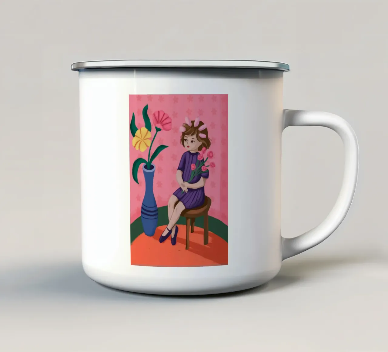 Contemplazione floreale tazza in smalto da Prism Palette