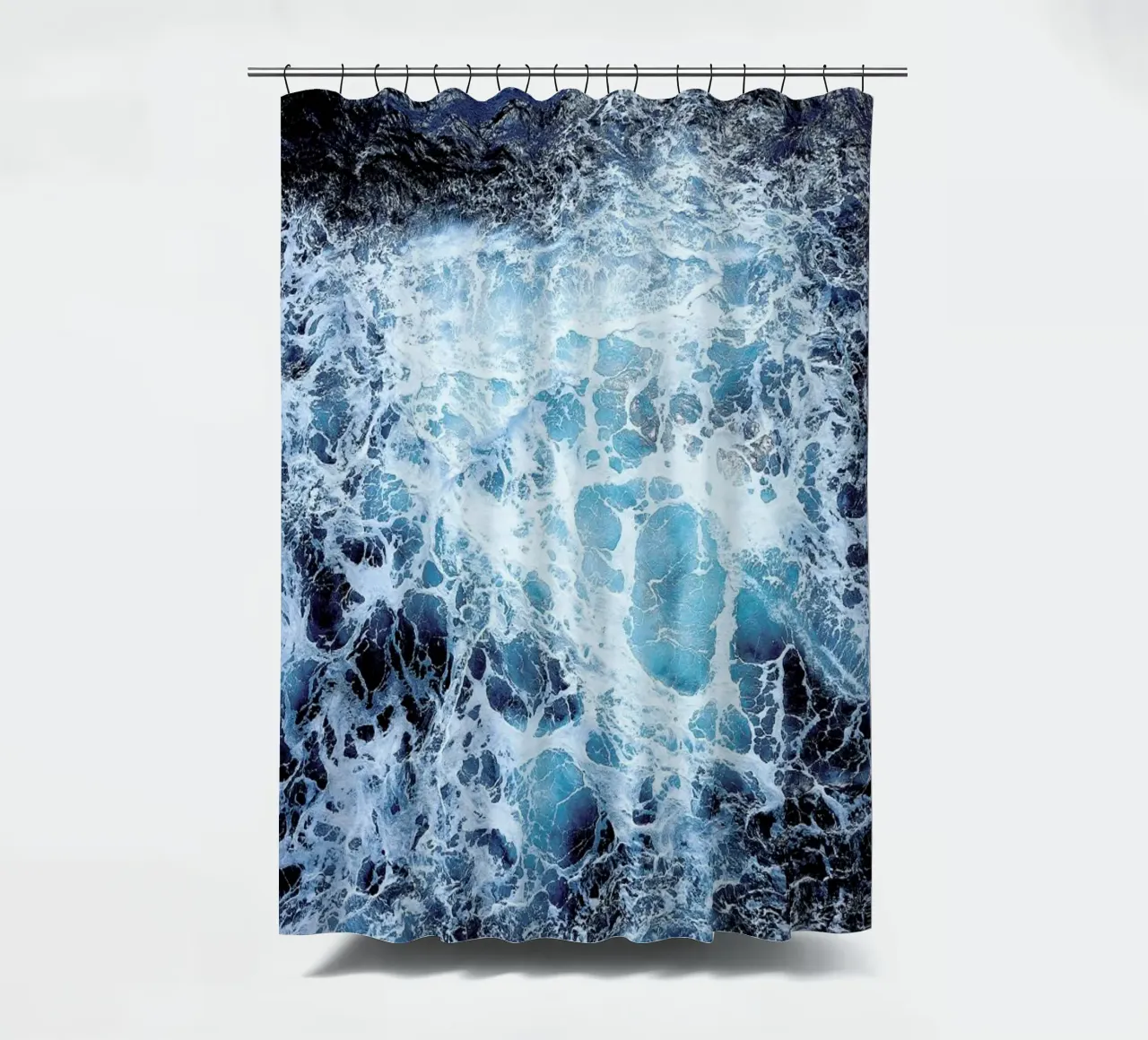 Blautöne des Meeres III shower curtain by neon* fotografie