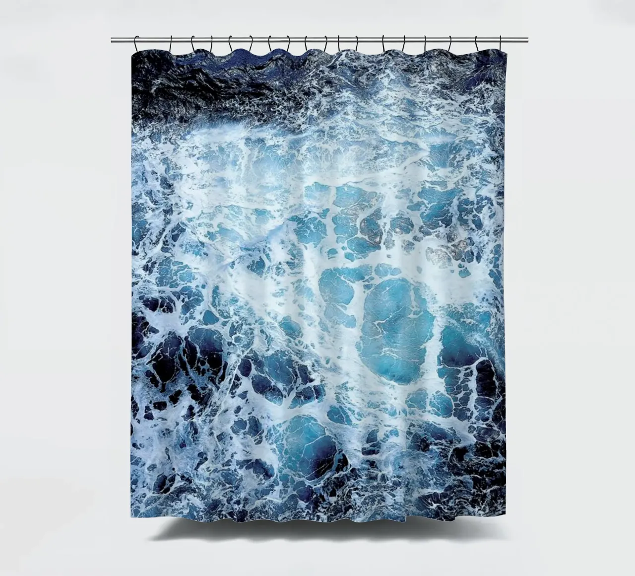 Blautöne des Meeres III shower curtain by neon* fotografie