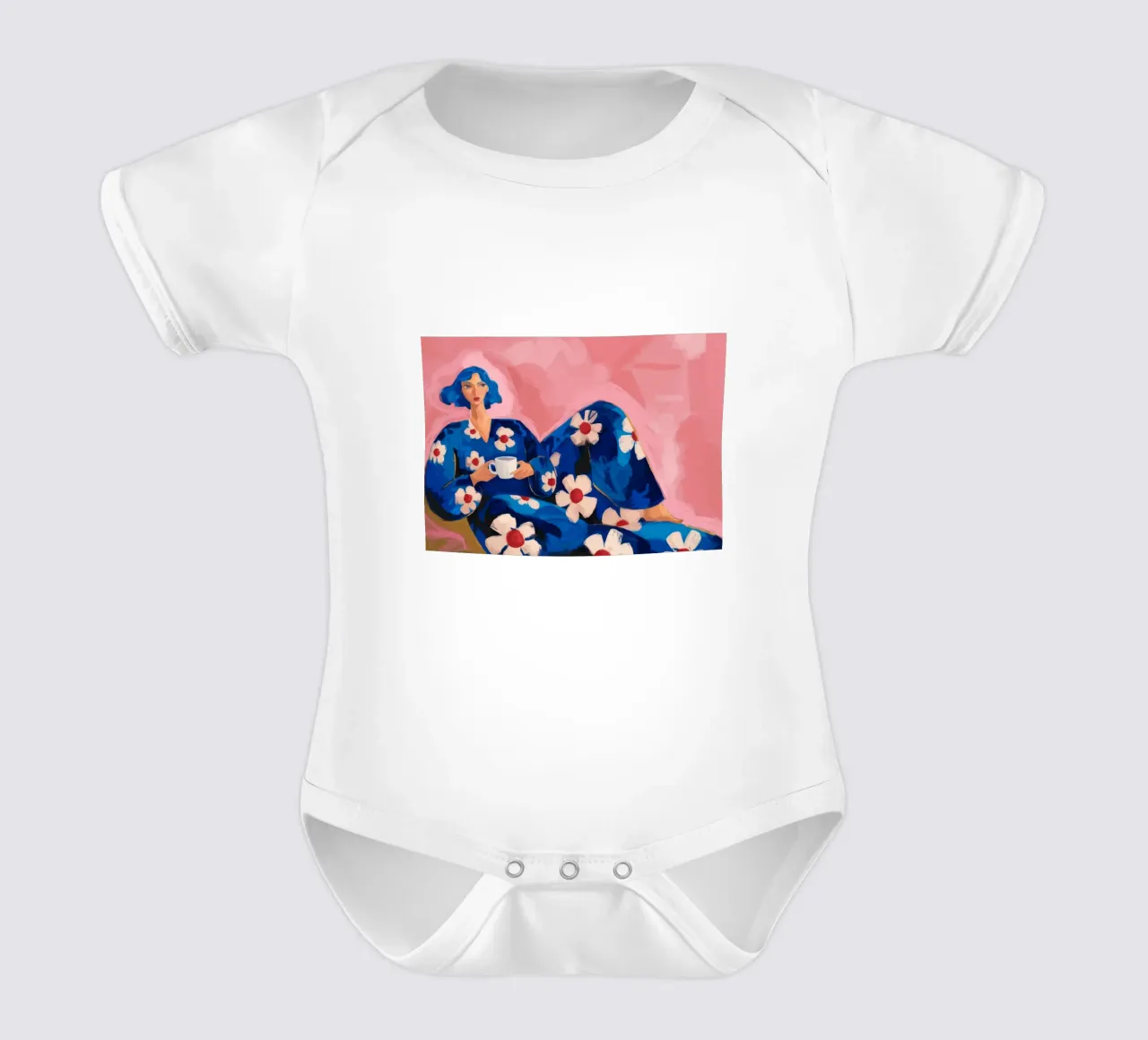 Floral Reverie short-sleeve baby romper by Prism Palette
