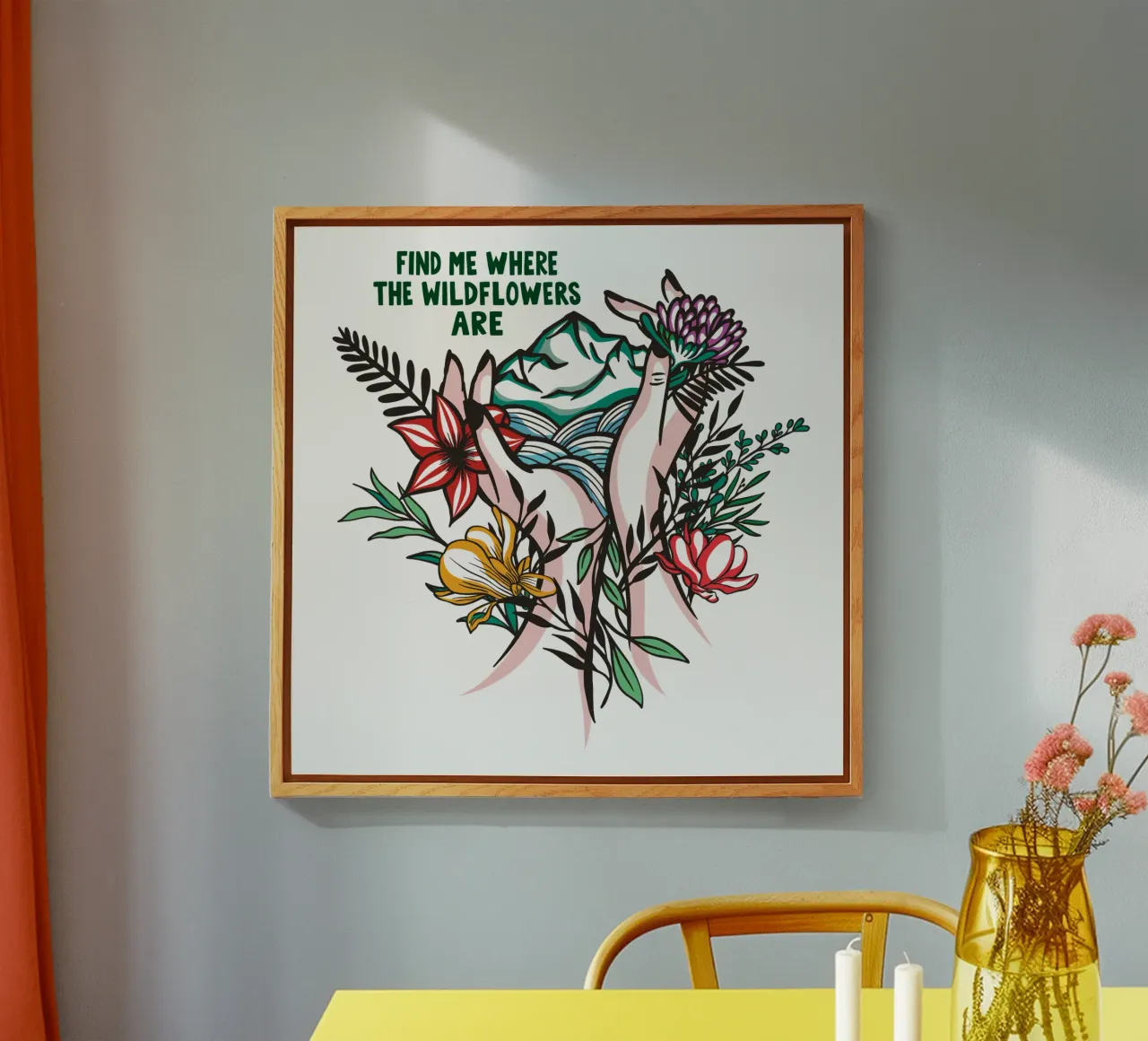 Find Me Where The Wildflowers Are acrylic glass by easternspringco