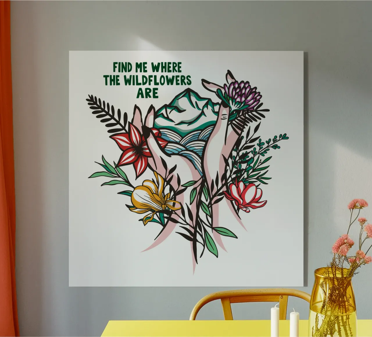 Find Me Where The Wildflowers Are acrylic glass by easternspringco